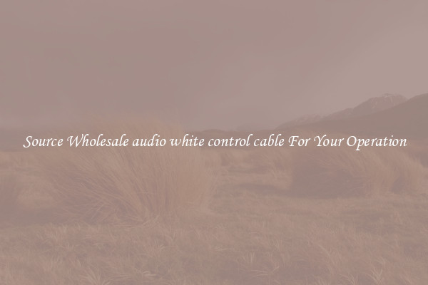 Source Wholesale audio white control cable For Your Operation