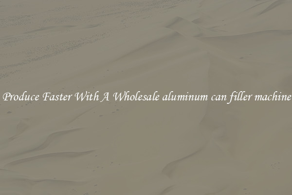 Produce Faster With A Wholesale aluminum can filler machine