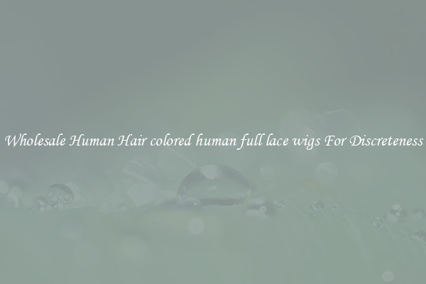Wholesale Human Hair colored human full lace wigs For Discreteness