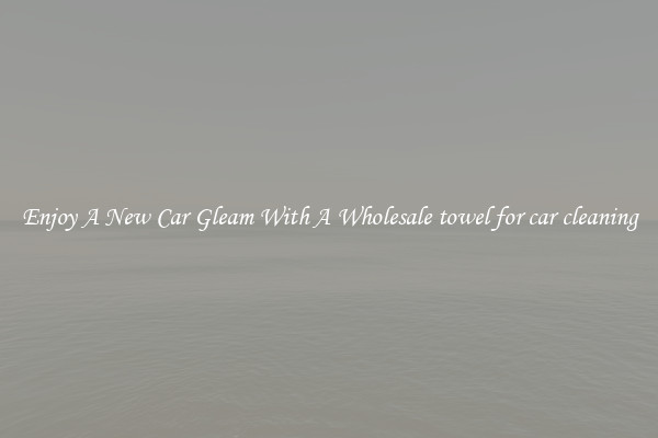 Enjoy A New Car Gleam With A Wholesale towel for car cleaning
