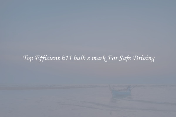 Top Efficient h11 bulb e mark For Safe Driving