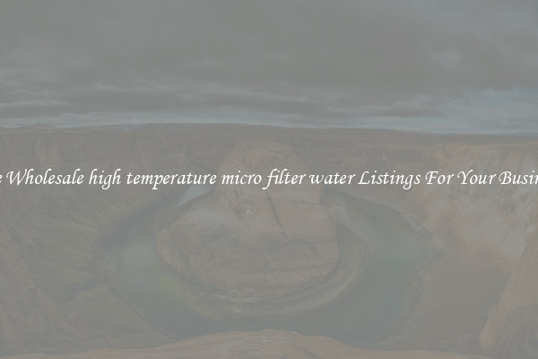 See Wholesale high temperature micro filter water Listings For Your Business