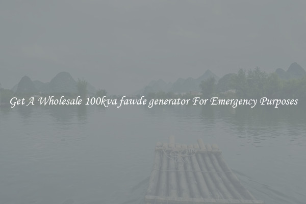 Get A Wholesale 100kva fawde generator For Emergency Purposes